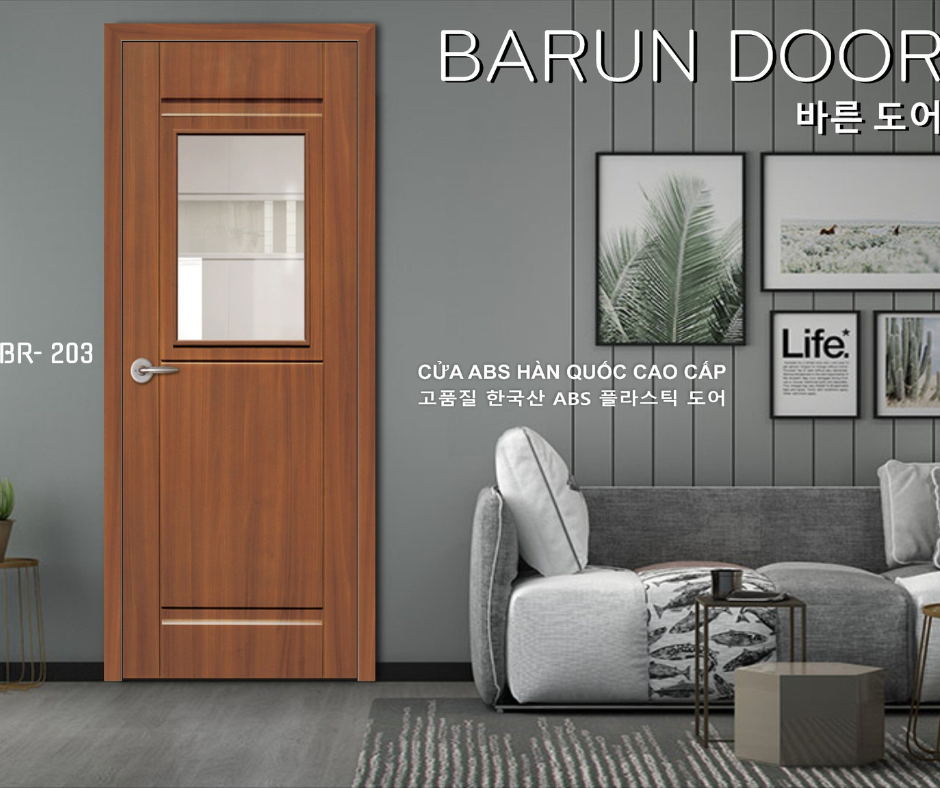CỬA NHỰA ABS Ô KÍNH BR-203 BARUN HÀN QUỐC