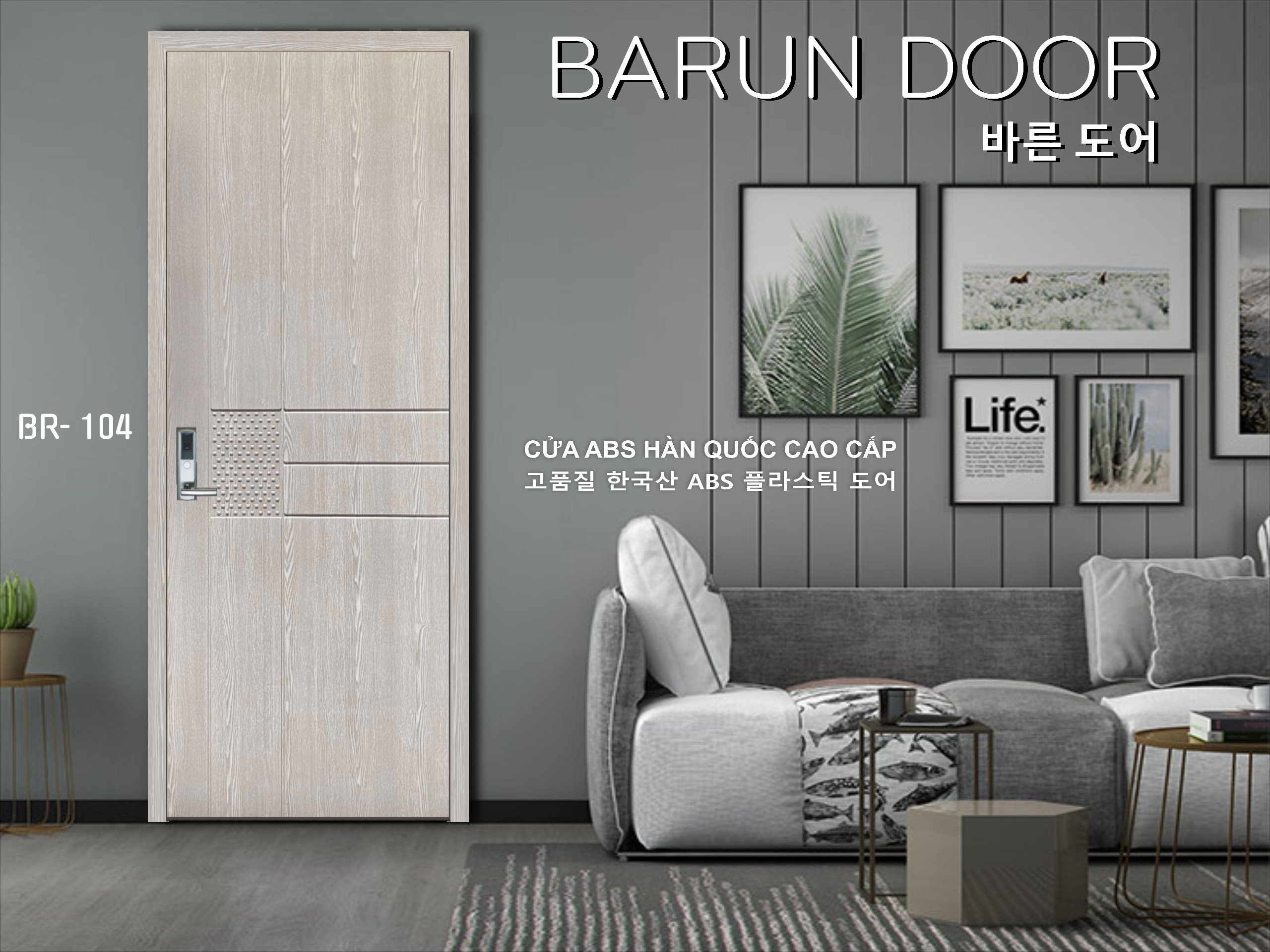 CỬA NHỰA ABS THIẾT KẾ BR-104 BARUN HÀN QUỐC