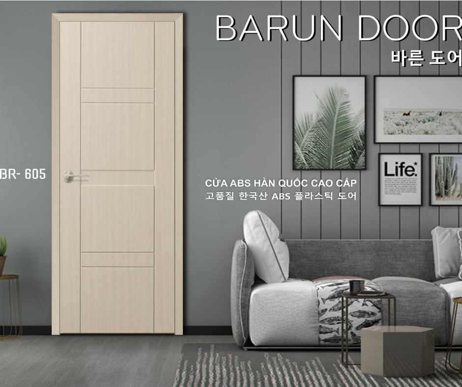 CỬA NHỰA ABS THIẾT KẾ BR-605 BARUN HÀN QUỐC  