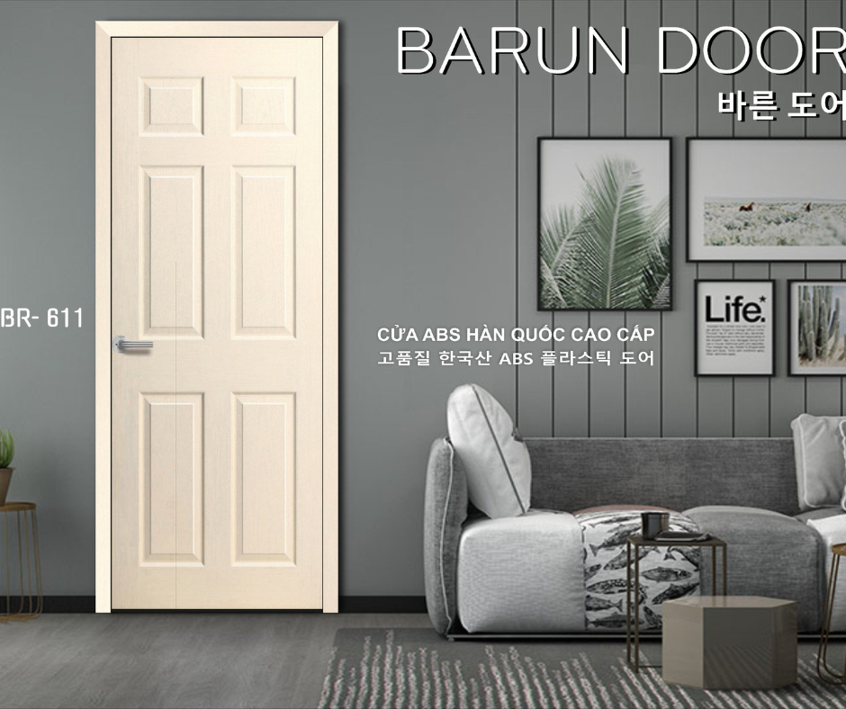 CỬA NHỰA ABS THIẾT KẾ BR-611 BARUN HÀN QUỐC 