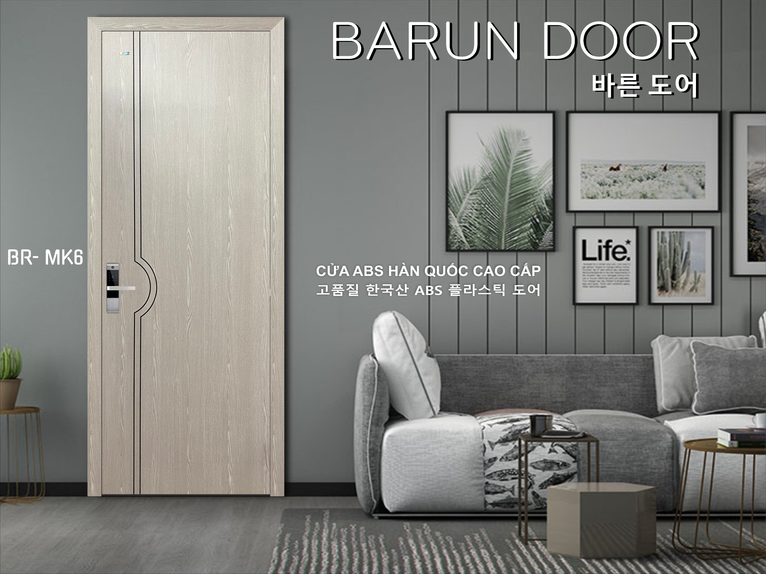 CỬA NHỰA ABS THIẾT KẾ BR-MK6 BARUN HÀN QUỐC