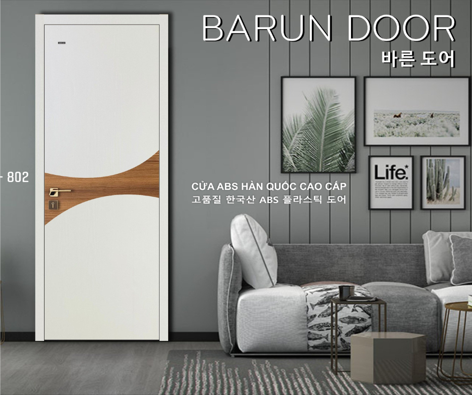 CỬA NHỰA ABS PHỐI MÀU BR-802 BARUN HÀN QUỐC