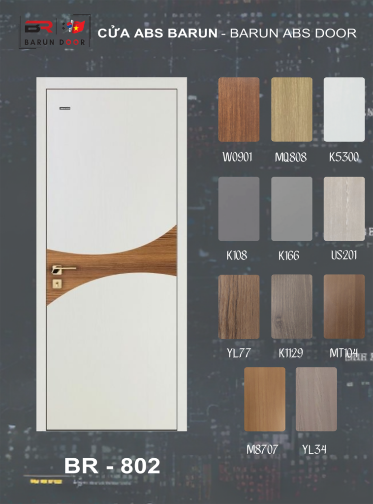 CỬA NHỰA ABS PHỐI MÀU BR-802 BARUN HÀN QUỐC